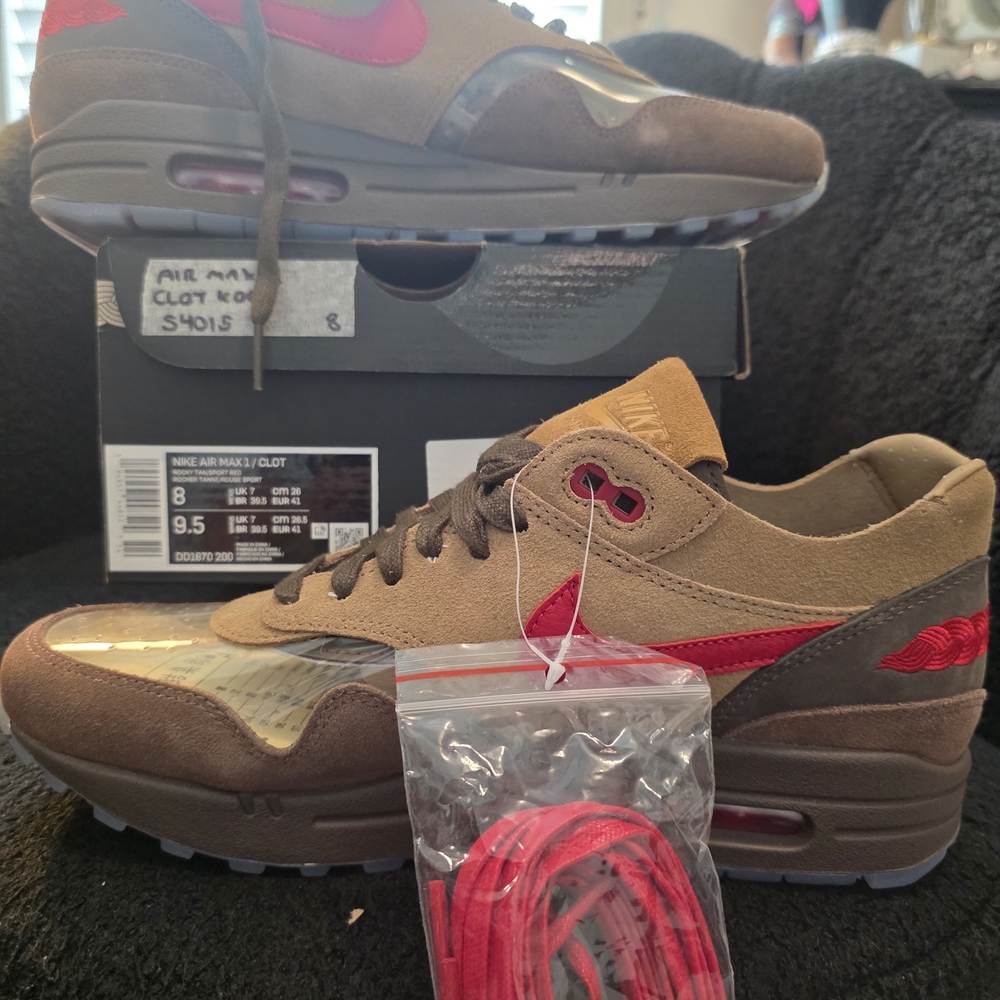 Nike Air Max 1 CLOT Tan and Red Men's Shoes Size 8M NIB